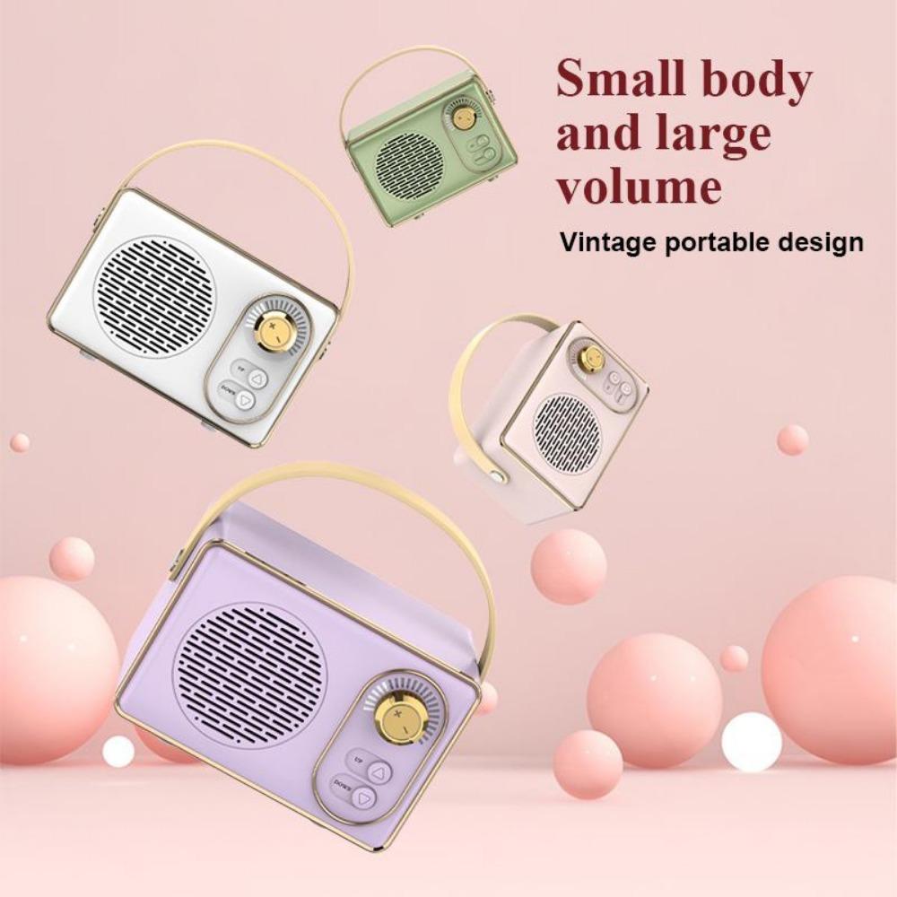Retro Bluetooth Portable Speaker Small Wireless Stereo,Loud Volume TF Card Slot and MP3 Player for Android