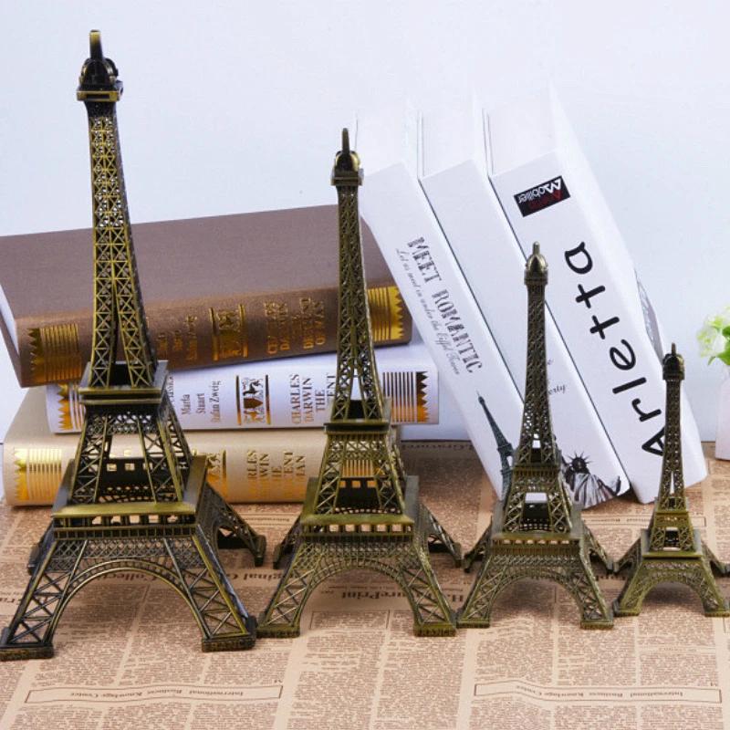 

8-13cm Bronze Paris Tower Metal Crafts Figurine Statue Model Home Decor Souvenir Model kids Toys For Children 8cm