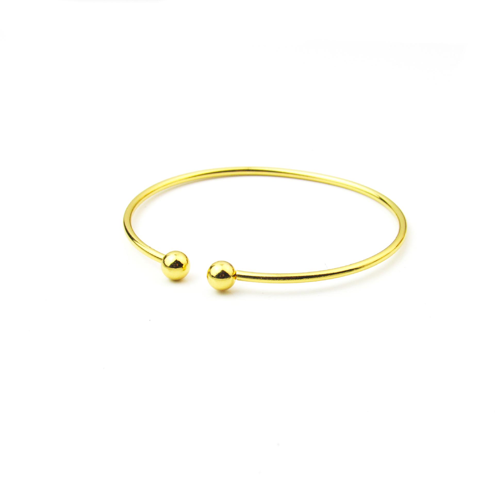 

Korean Women s Glossy Silver Bead Bracelet Duo золотой