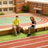 Decorative Resin Miniature People Models 1:64 Size Sitting Figure Sculpture Suitable for DIY Projects & Family Activity