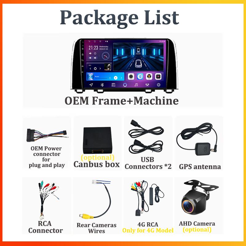 Car Multimedia Player For Honda CRV CR-V 5 RT RW 2016-2018 Car Radio Player Stereo Head Unit Wireless Android Auto GPS 5G Wifi