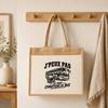 Sac Cabas Jute avec Poche J’peux pas je suis Chauffeur de bus J'peux pas minimaliste | Toile de Jute et Coton 21 L Fond Plat Anses