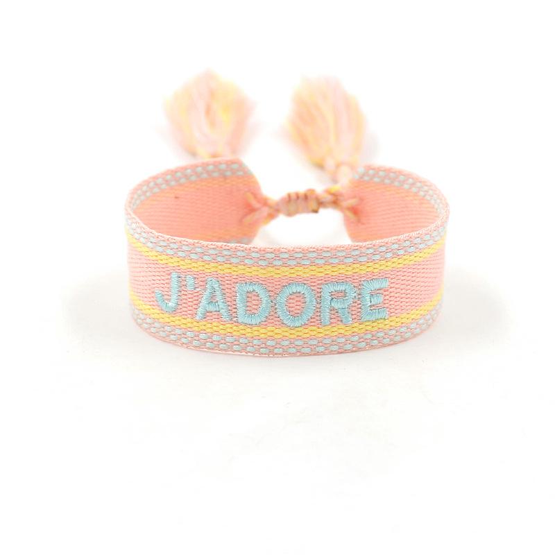 European Bohemian Style Fashion Personalized Embroidery Wrist Knitted Bracelet Retro Fashion Jewelry Gift