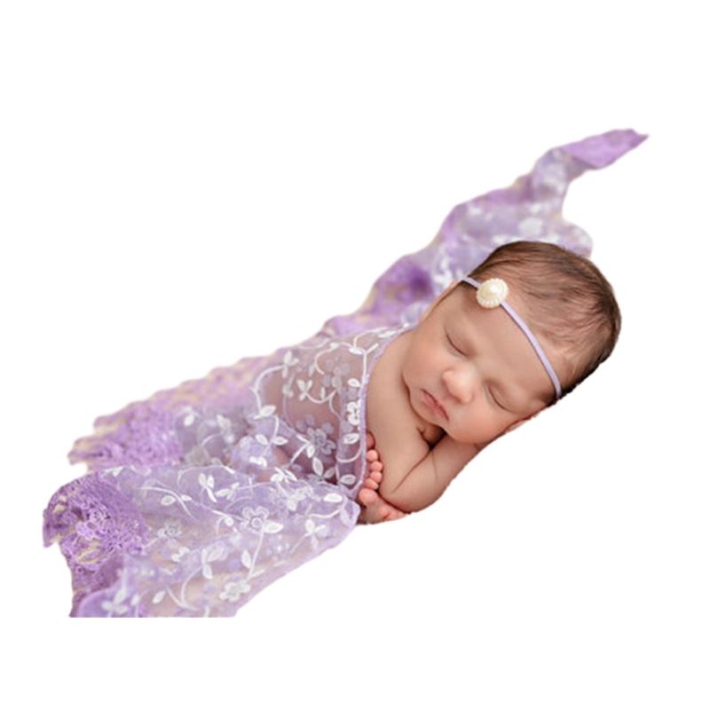 Unique Lace Embroidery Newborn Photography Props Soft Wrapping Cloth Photoshoots Baby Girls Photo Shoot Accessories