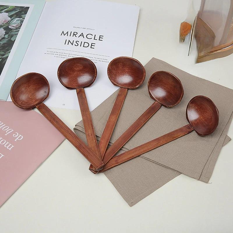 Japanese Ajisen Ramen Spoon Restaurant Nanmu Wooden Turtle Shell Spoon Hot Pot Spicy Spoon Household Tableware