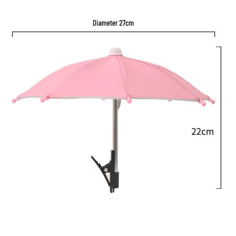 Mini Cycling Umbrella: Cute Mobile Phone Sunshade with Clip, Decorative Toy Umbrella