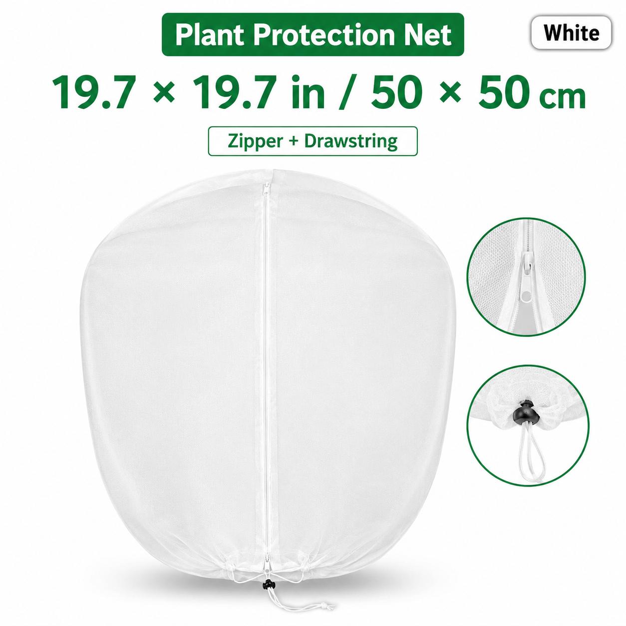Extra Thick Garden Plant Protection Net with Zipper Drawstring, PE Insect Bird Netting Cover for Fruit Trees Citrus Flowers