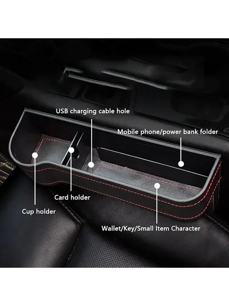 Car Seat Crevice Storage Box Seat Gap Slit Pocket Catcher Organizer Universal Car Seat Organizer Card Phone Key Holder Pocket
