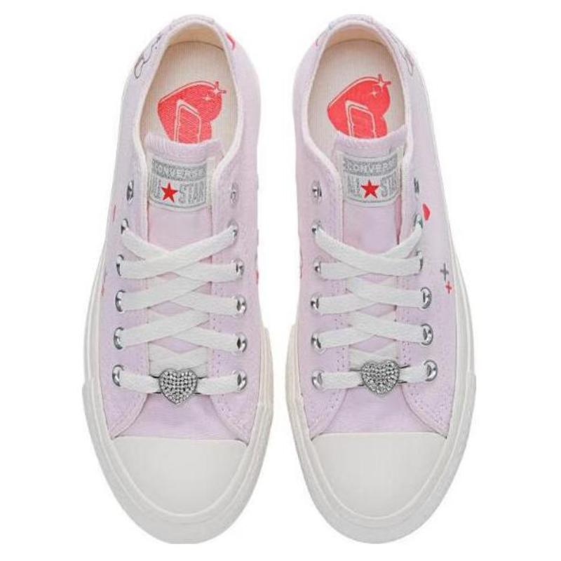 Converse Chuck Taylor All Star Versatile Comfortable and Simple Warm and Non-Slip Low Top Board Shoes Women's Pink