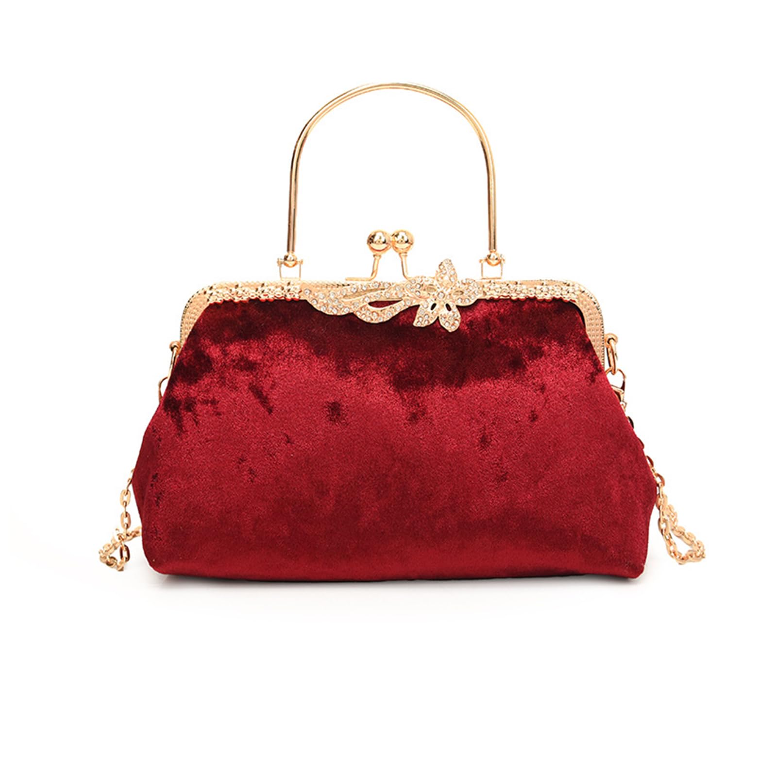 

handbag for shoulder party wine red NICOLE&DORIS women, bag, small, pretty, bag, handbag, crossbody, stylish, 2-way, velour, elegant, sparkly, bag,