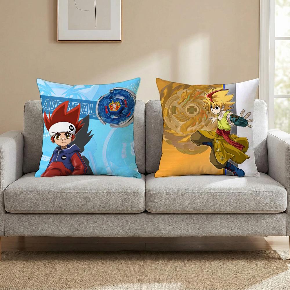 Hot Anime B-Beyblade Cushion Cover Multi-Scene Pillow Cover for Home & Car - Reversible, Soft & Durable for Daily Use