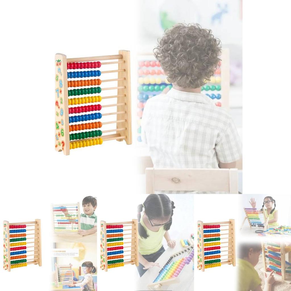 Cadre d'Abaque en Bois pour l'Éducation Précoce des Enfants avec Comptage à Dix Niveaux pour l'Apprentissage des Mathématiques et le Développement des Compétences