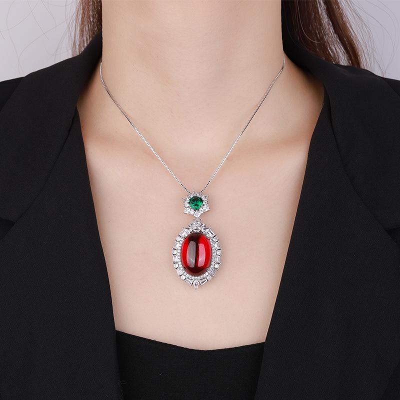 Shengsheng Jewelry Copper Bottom Gold-Plated Ice Seed Fluorescent Denier-Shaped Plain Surface Temperament Pendant Main Stone 18 * 25