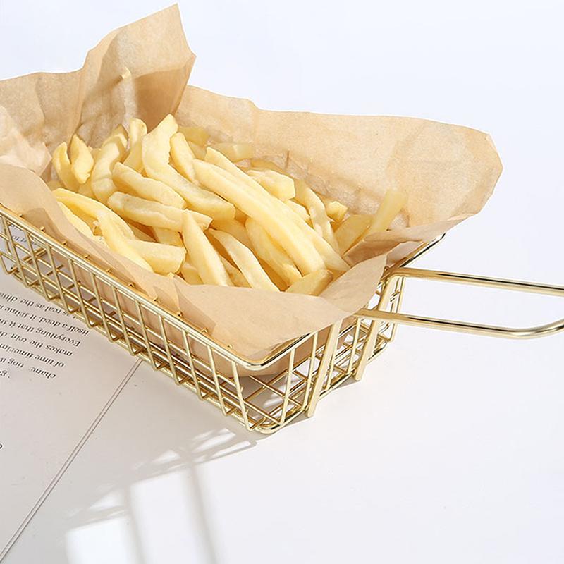 French Fries Basket Snack Bucket Fried Chicken Chip Storage Basket Food Frying Basket Oil Strainer Creative Tableware Container