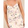 Foreign Trade Order Lu's Sling Slimming Exquisite Print Backless Slimming Flower Pastoral Lady Temperament Fashion Dress