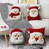 Santa Claus Christmas Throw Pillow Cover 2D Printed Plush Pillow Cover Pillowcase  Home Decoration