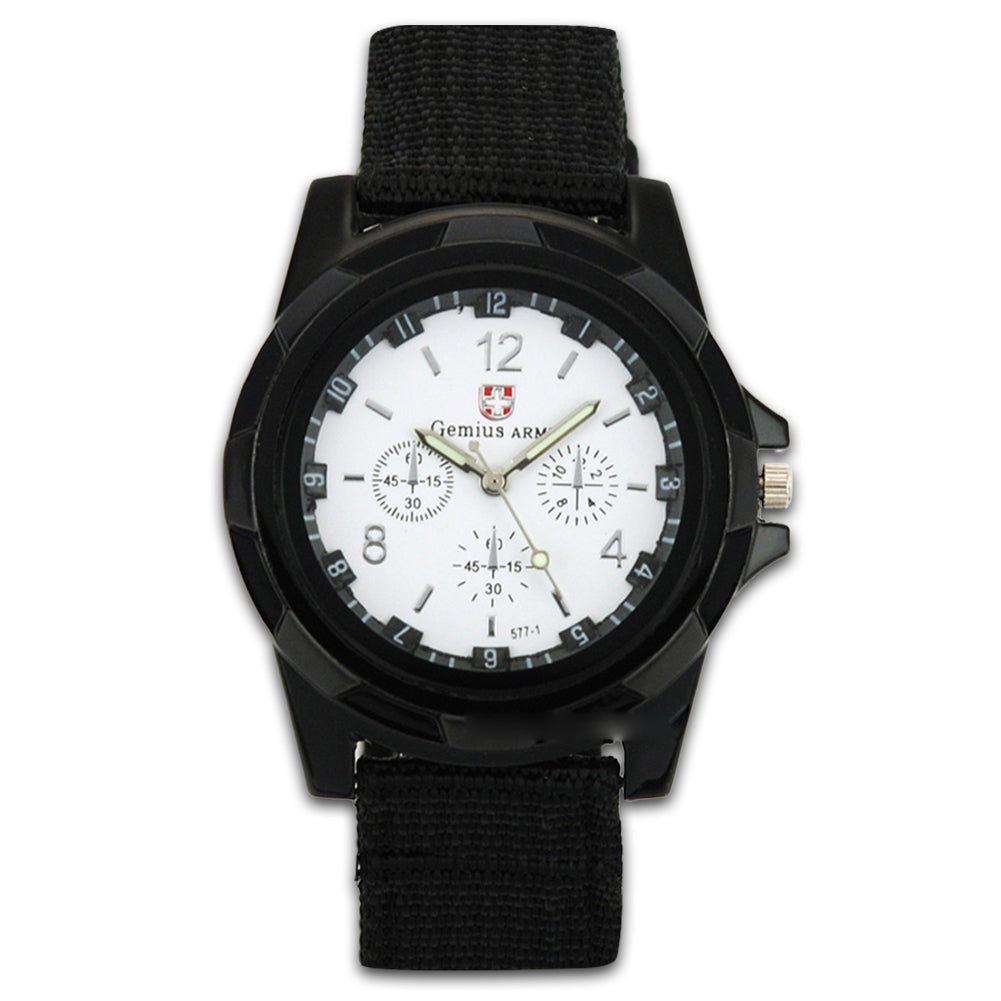 Men  Quartz Watch Nylon Watches Canvas Strap Casual Sports Wristwatch
