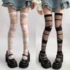 Gothic Lolita Stockings for Women Ultra-thin Transparent Silk Socks Thigh High Long Sock Y2k Girls Knee High Socks Stockings