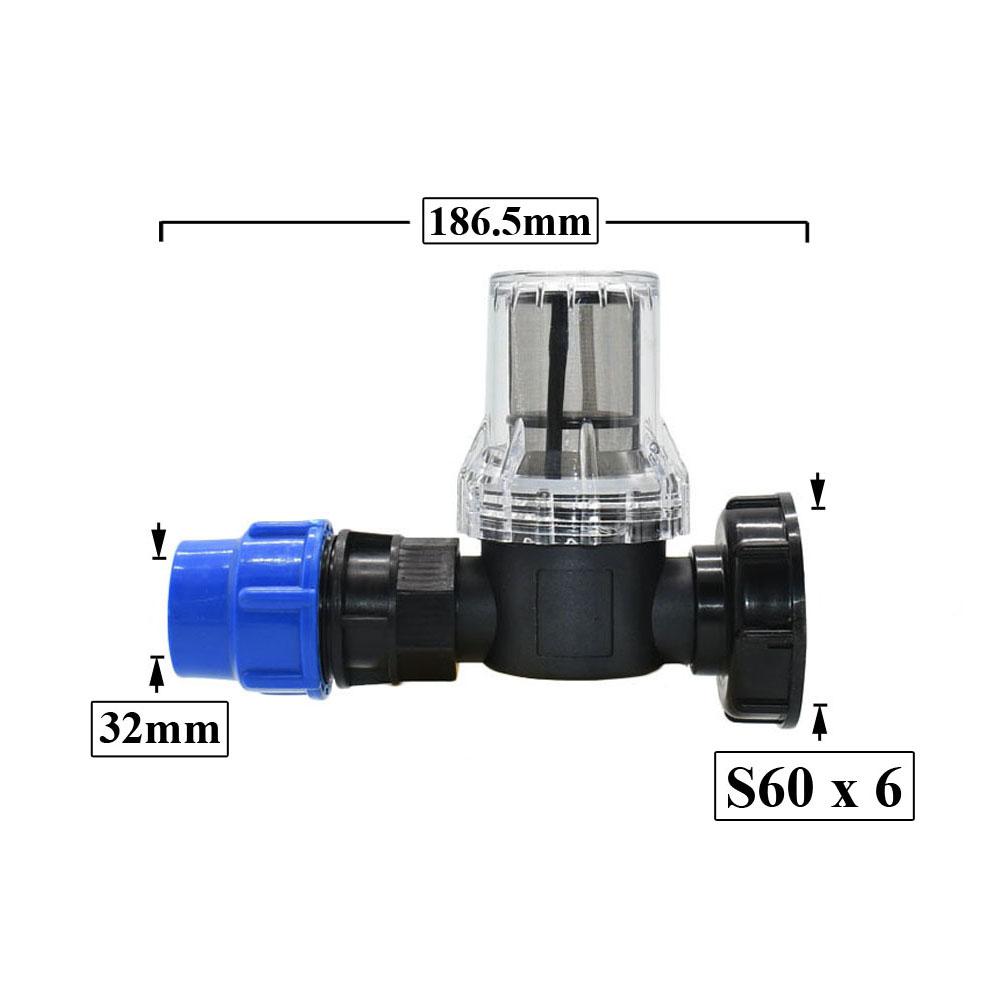 

20/25/32mm Plastic PE Tube Connector Filter S60 IBC Adapter Tee Elbow 2-way Water Splitter Joint Pipe For Farm Irrigation