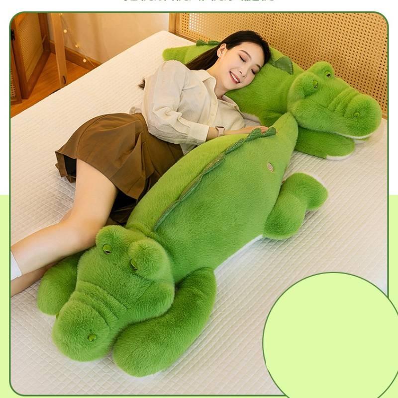 Adorable Green Crocodile Plush Pillow Soft Animal Toy For Kids Creative Gift Idea