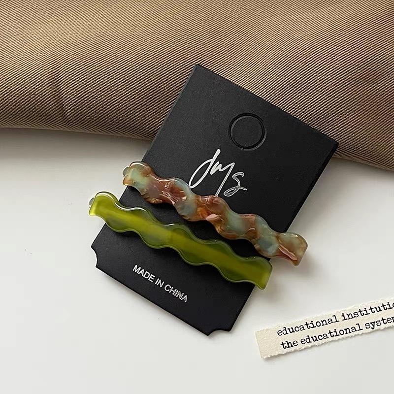 2pcs/set Acetate Hair Clip Wave Geometric Hairpins Side Pins Sweet Cute Women Hair Accessories