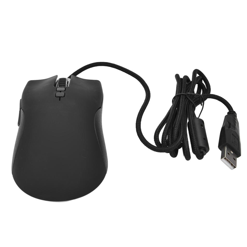 Gaming Wired Mouse 6 DPI Levels RGB Backlight 6400DPI Ergonomic Black Gaming Mouse for Desktop Computers Laptop