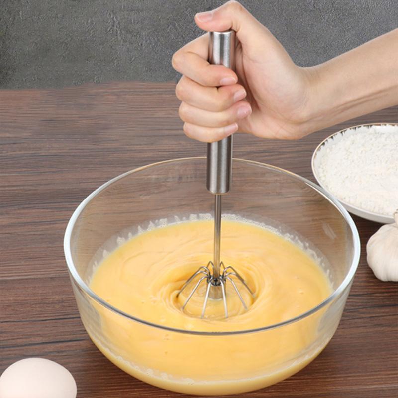 Handheld Blender Cordless Manual Whisk for Baking, Metal Egg Beater Electricity Free for Cream Meringues Portable Cooking Tool