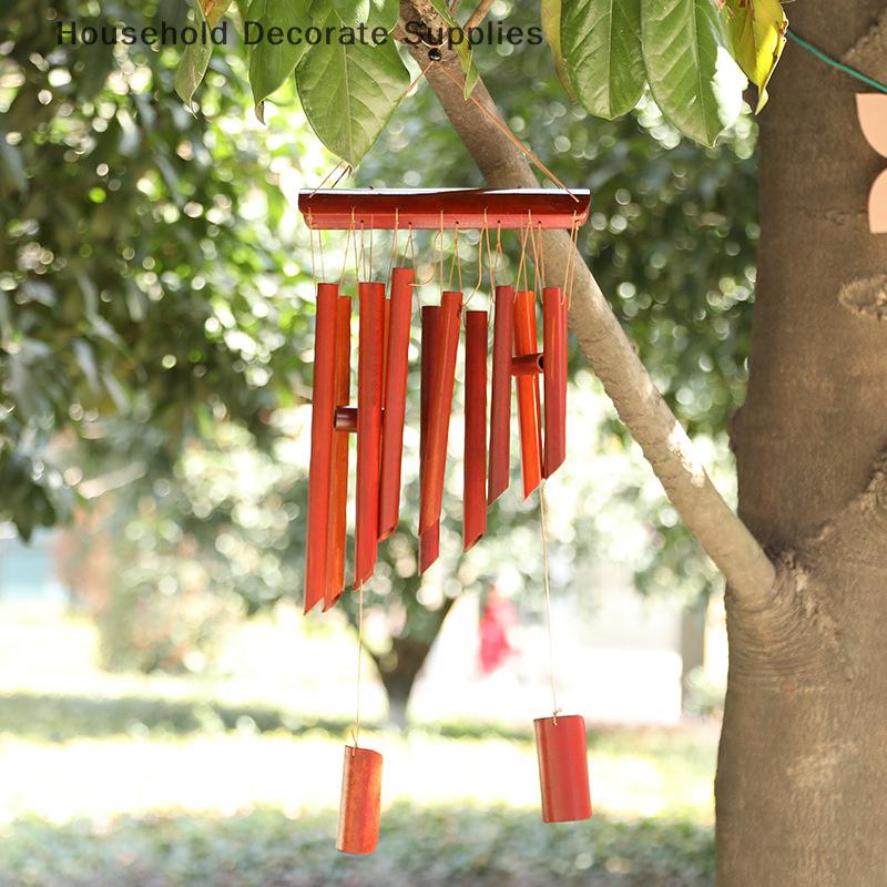 Bamboo Wind Chime Hanging Modern Natural Sounds Gift Hanging Bell Wind Bell For Room Balcony Porch Indoor Decor