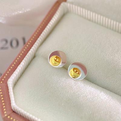 Cute Round Smiley Earrings Niche Design and Personalized Fashion Earrings