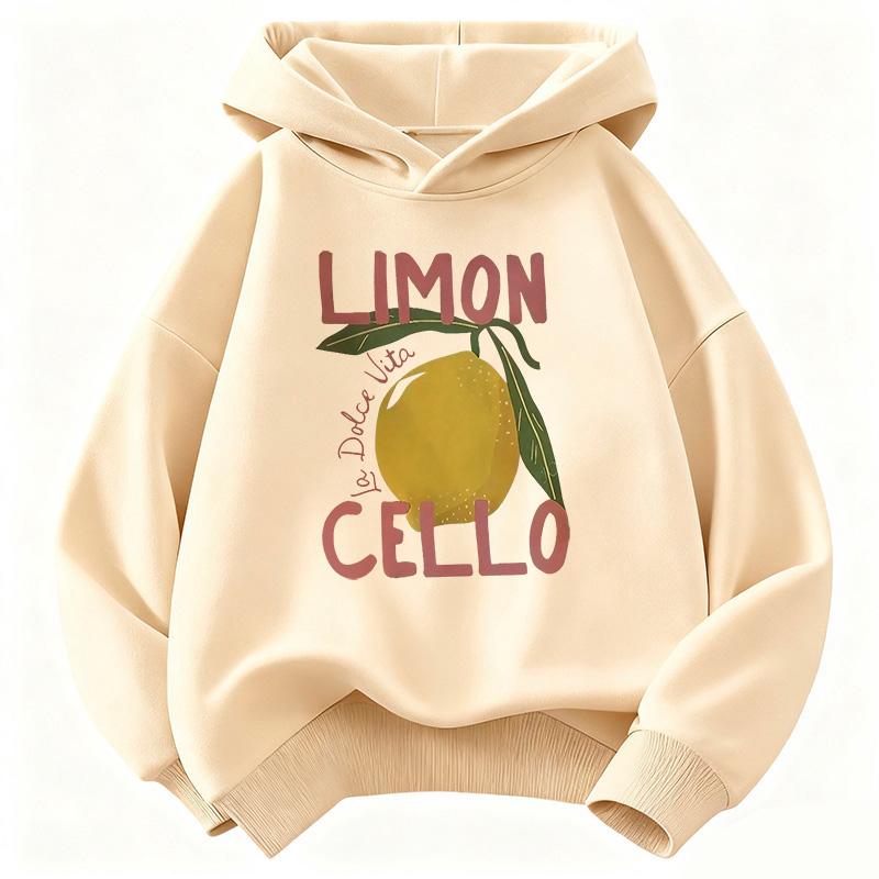 Y2k Retro Hoodie Kids Limon Cello Lemon Design Printed Children's Sweatshirt Hoody for Boys Girls Casual Hoodies Clothes