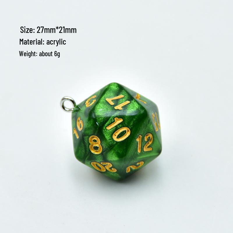 Cross-Border 20-Sided Acrylic Dice with Pearl Texture for Role-Playing DIY Accessories