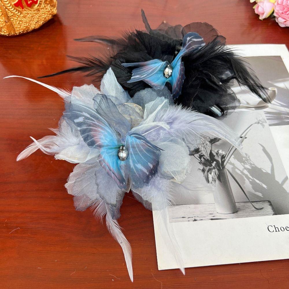 Tassel Grasping Clip Flower Shark Clip Elegant Hair Claw  Girl