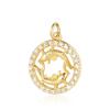 Zodiac Sign Copper Zricon Charm Round Constellation Capricorn Taurus Aries Pendant for Bracelet Necklace Making