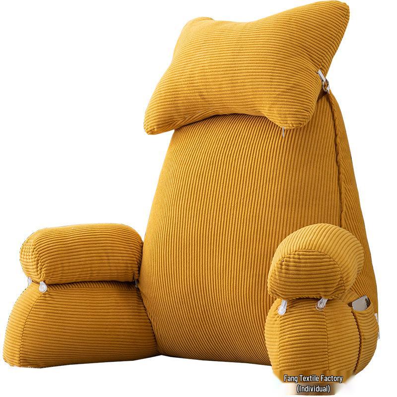 Corduroy Headboard Cushion: Soft Upholstered Lumbar Support & Neck Protection Pillow for Reading in Bed or Dorm