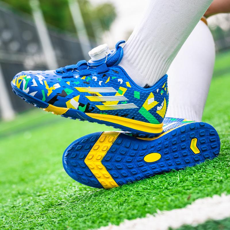 New Children'S Lace-Free Football Shoes With Broken Nails, Boys' Primary And Secondary School Students' Training Sports Shoes, Wear-Resistant Rotating