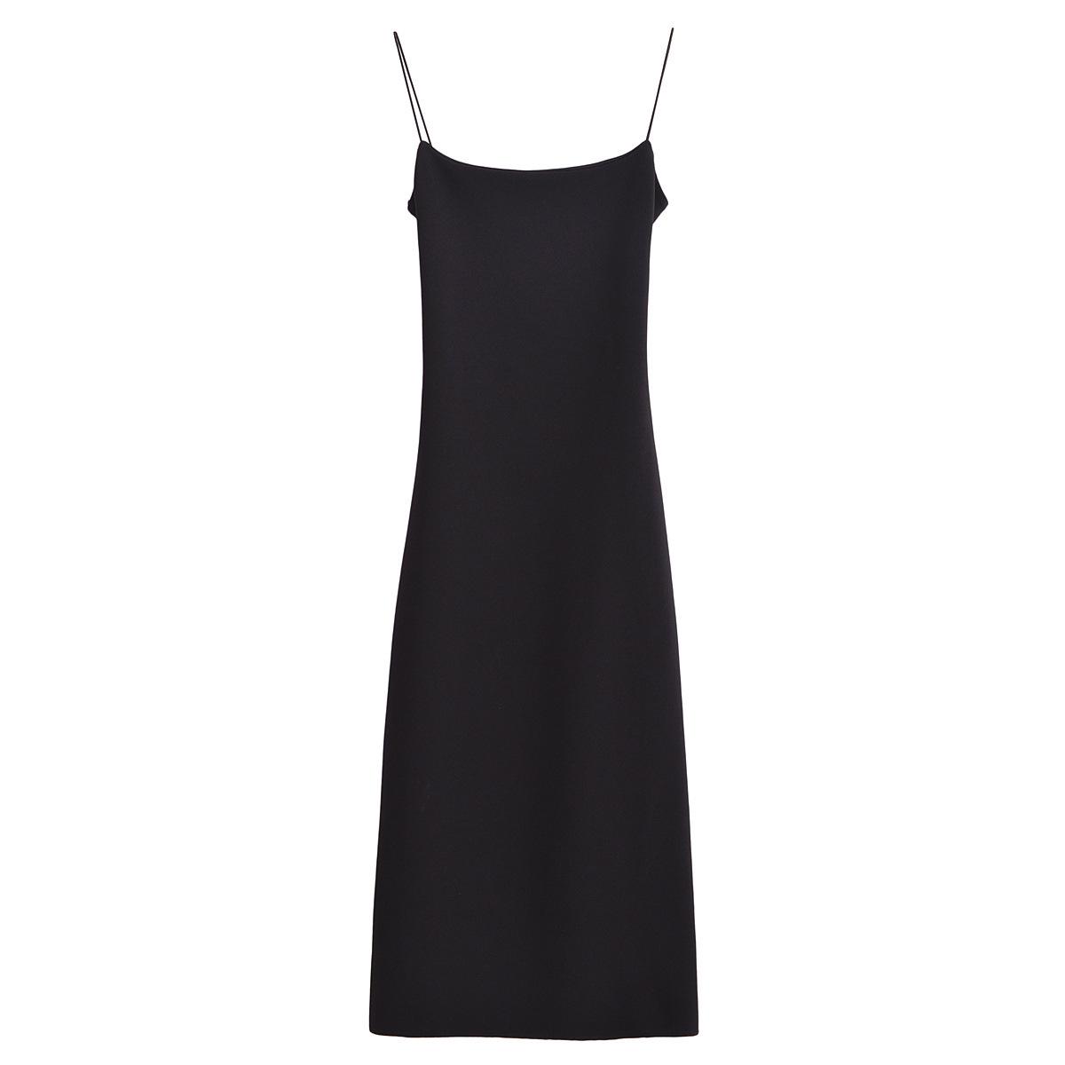 

Весна 2025 Женское Европейский и Американский Стиль Эластичный Слинг Приталенное Платье Large чёрный