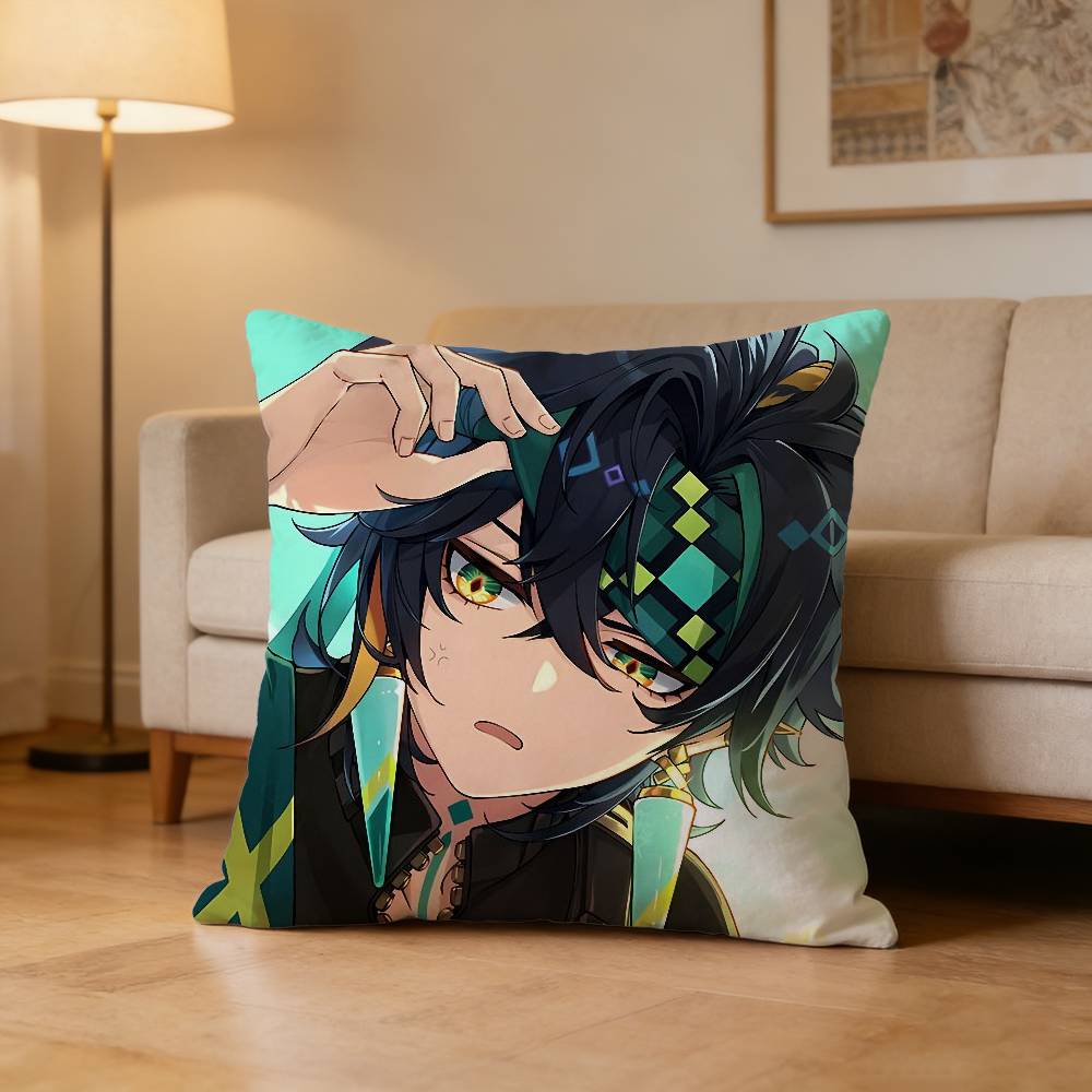 Kinich G-Genshin Impact Pillow Case Pattern Printed Pillowcase For Living Room Sofa Cushion Cover