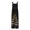 Women's Christmas Print Solid Wide Leg Strapless Tank Pocket Casual Onesie