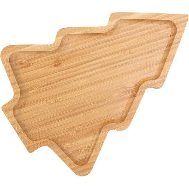 ERINGOGO Wood Serving Tray- Christmas Tree Shaped Wooden Serving Platters Decorative Appetizer Cheese Cookie Trays Sandwich Dessert Snacks Plates