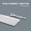 Perixx PERIBOARD-409 Wired Mini Keyboard with 1.8m Cable (White, English Layout)