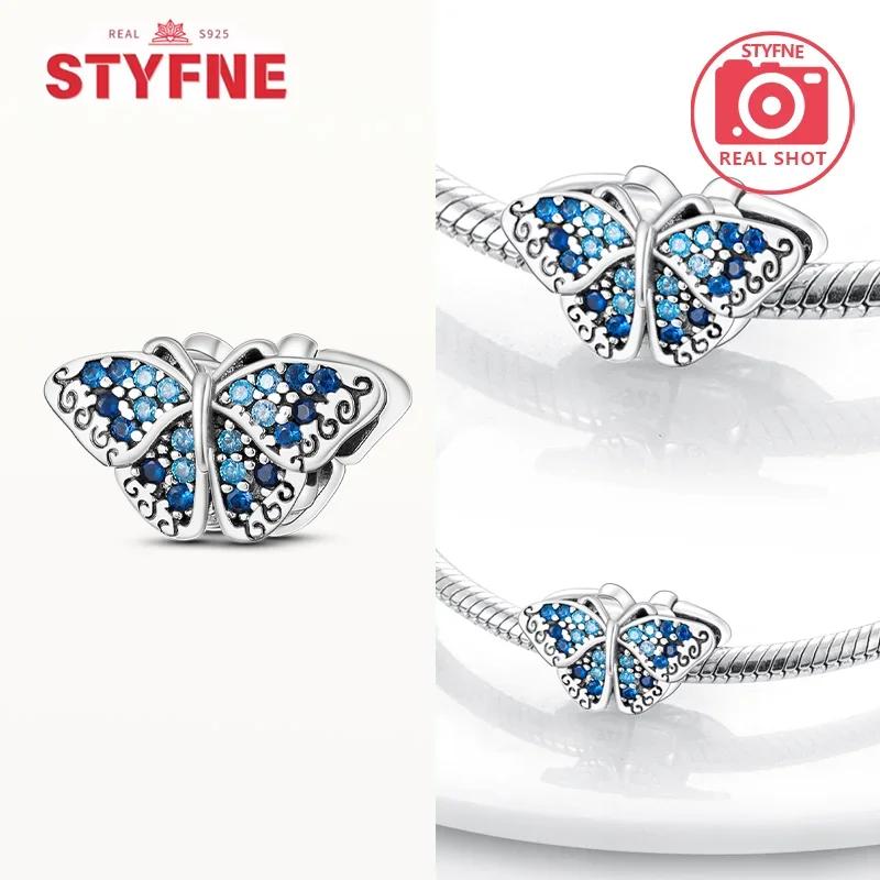 

Elegant Blue Dragonfly Butterfly Charms Beads 925 Silver Bracelet for Women DIY Jewelry Accessories Gifts Charms Beads