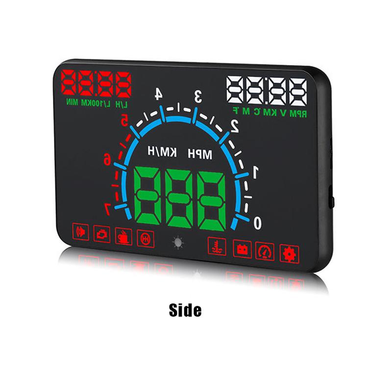 Informações de Condução do Carro Head Up Display Velocímetro Consumo de Óleo Velocidade Temperatura da Água Projetor de Para-brisa HUD OBD2 Caminhão