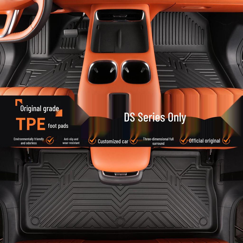 Durable, waterproof, eco-friendly TPE car floor mats for DS6/DS7 with integrated molding and full enclosure.