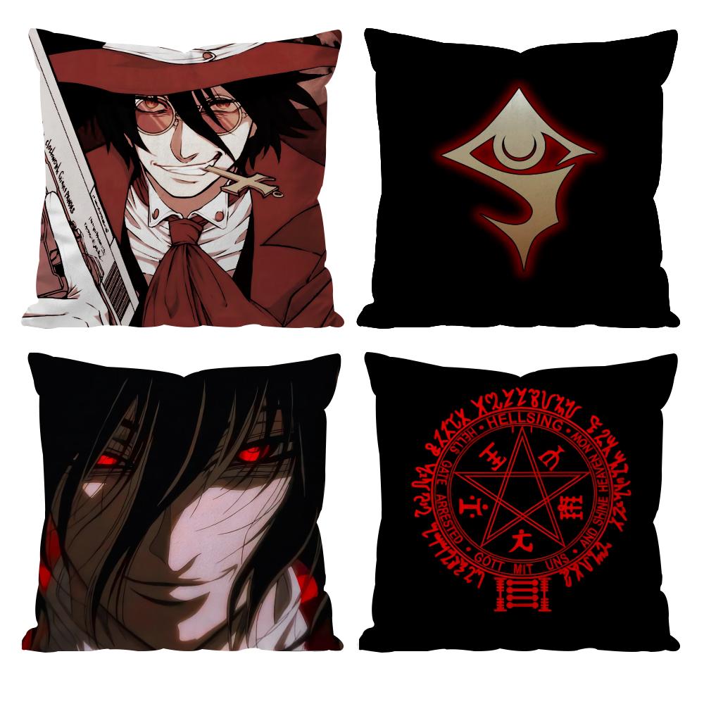 Anime Hellsing Cushion Cover Pattern Printed Pillowcase For Living Room Sofa Cushion Cover & Bedroom Decor