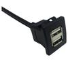 USB 2.0 Dual Male To Female Car Dashboard Flush/Mount/Socket Extension Cable 1M