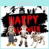 Einzigartige handbemalte Harz-Skelett-Dekoration für Halloween mit männlichen und weiblichen Hunden