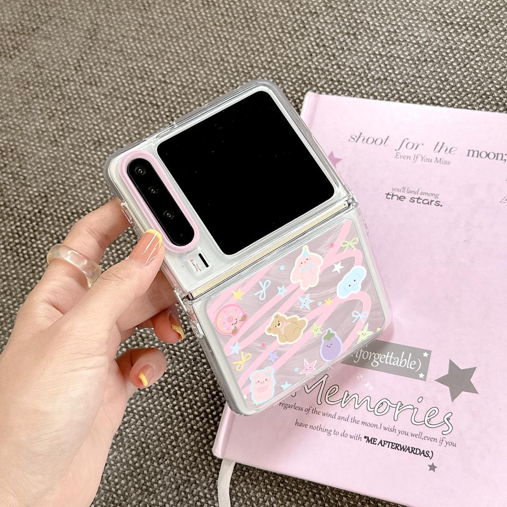 Cute Little Animals Are Suitable for Huawei POCKET2 Mobile Phone Case, Samsung Xiaomi ZFLIP6 Folding Mobile Phone Case, Feather Yarn.