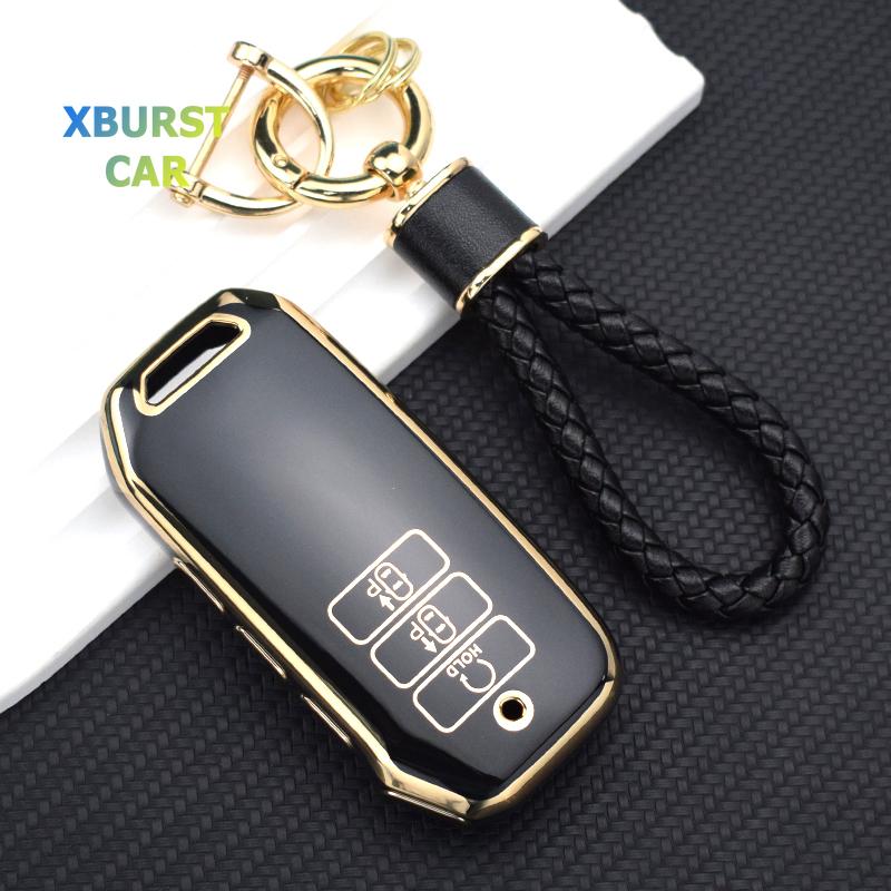 Tpu Gold Edge Key Shell Fob Holder For Kia Sorento Mq4 Ev6 K8 V6 7Buttons Car Remote Key Case Cover Protector