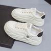 Thick Baseplate Shoes Women's Spring and Autumn New Ins Trendy Soft Sole Leather Surface Versatile Casual Student White Shoes