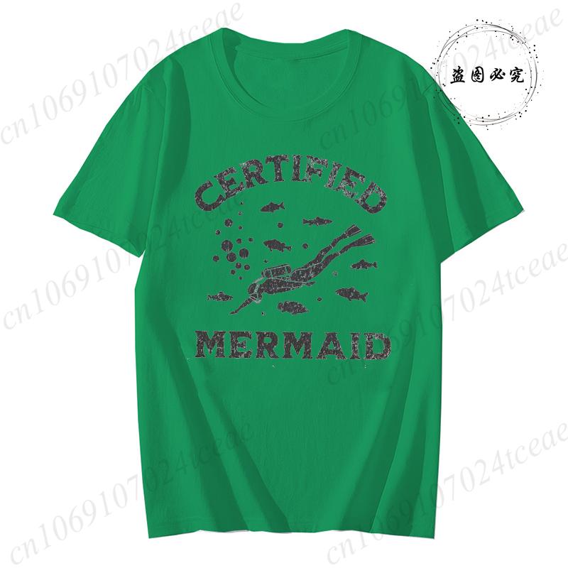 Certified Mermaid Shirt, Funny Scuba Diving Gift,Diving Instructor Tee, Swimmer Tops, Underwater Sport Tee Shirts, Short Sleeve